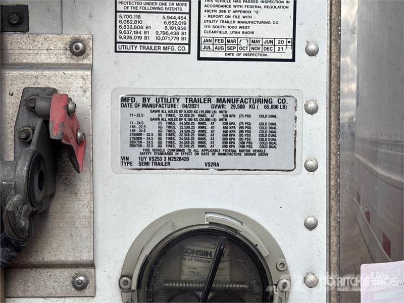 Utility VS2RA 53 ft x 102 in T/A Refrigerated Trailer Piekabes ar temperatūras kontroli
