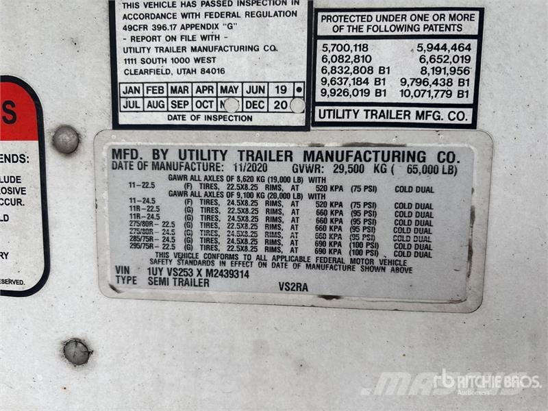 Utility VS2RA 53 ft x 102 in T/A Refrigerated Trailer Semi remorque frigorifique