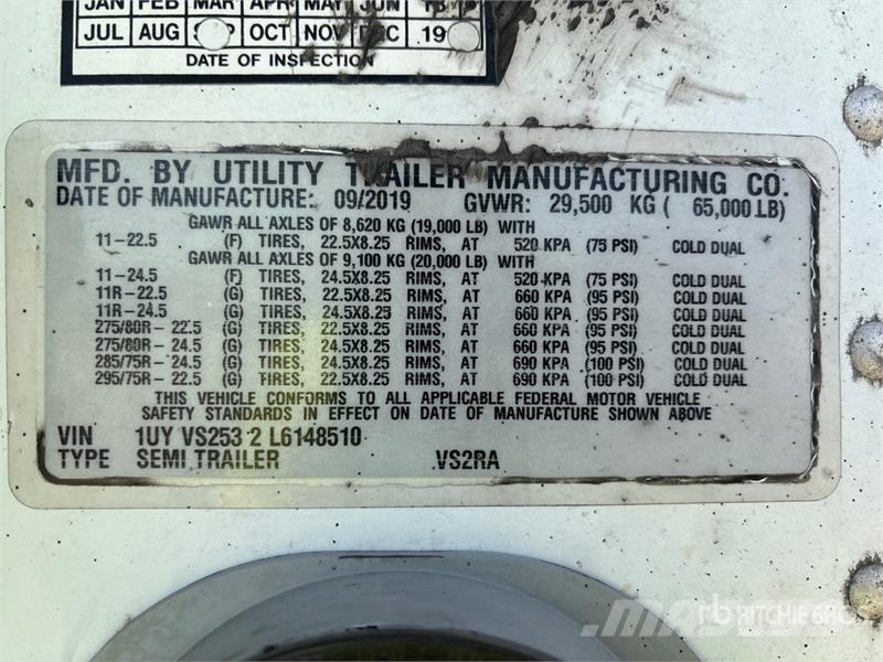 Utility VS2RA 53 ft x 102 in T/A Refrigerated Trailer Kühlauflieger