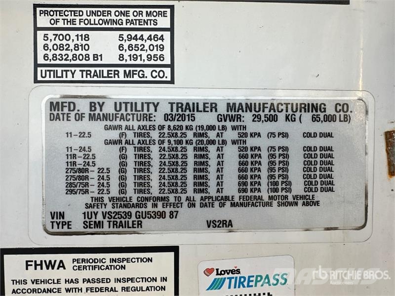 Utility VS2RA 53 ft x 102 in T/A Refrigerated Trailer Poluprikolice hladnjače