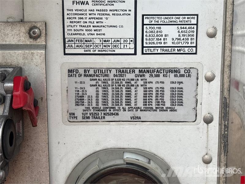 Utility VS2RA 53 ft x 102 in T/A Refrigerated Trailer Naczepy chłodnie