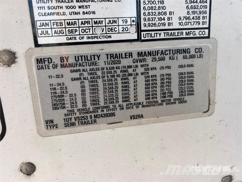 Utility VS2RA 53 ft x 102 in T/A Refrigerated Trailer Semirremolques de temperatura controlada
