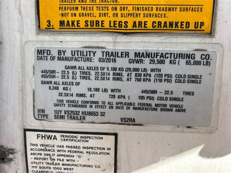 Utility VS2RA 53 ft x 102 in T/A Refrigerated Trailer Chladiarenské návesy