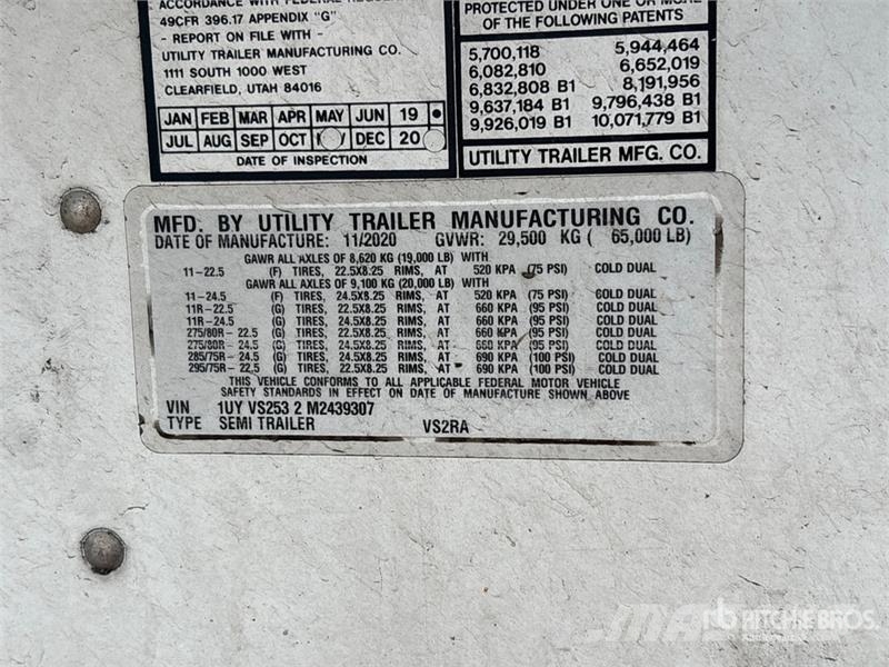 Utility VS2RA 53 ft x 102 in T/A Refrigerated Trailer Temperature controlled semi-trailers