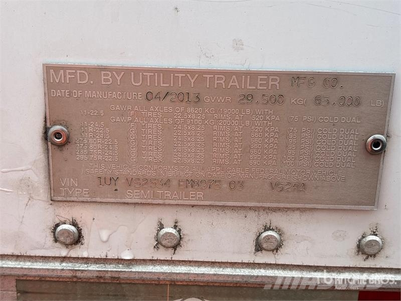 Utility VS2RA 53 ft x 102 in T/A Refrigerated Trailer Semi remorque frigorifique