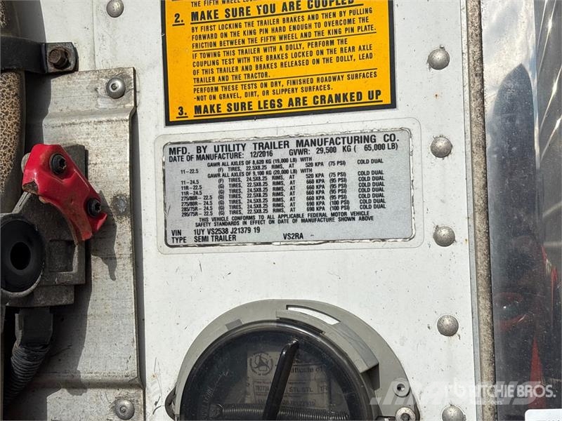 Utility VS2RA 53 ft x 102 in T/A Refrigerated Trailer Külmikpoolhaagised