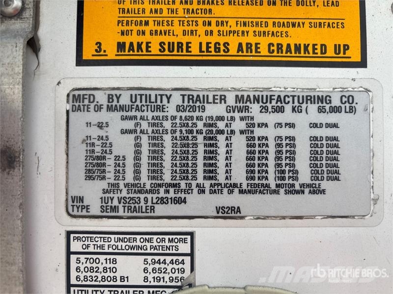 Utility VS2RA 53 ft x 102 in T/A Refrigerated Trailer 온도 조절식 세미 트레일러