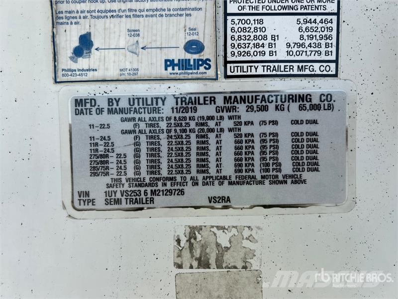 Utility VS2RA 53 ft x 102 in T/A Refrigerated Trailer 保温半挂车