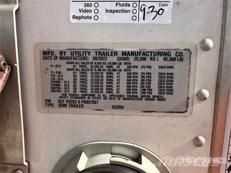 Utility VS2RA 53 ft x 102 in T/A Refrigerated Trailer Kühlauflieger