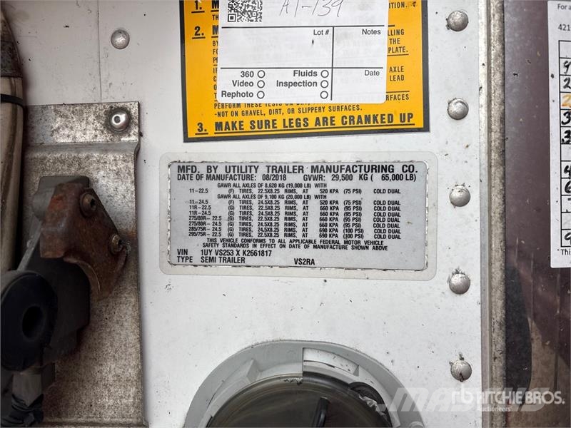 Utility VS2RA 53 ft x 102 in T/A Refrigerated Trailer Piekabes ar temperatūras kontroli