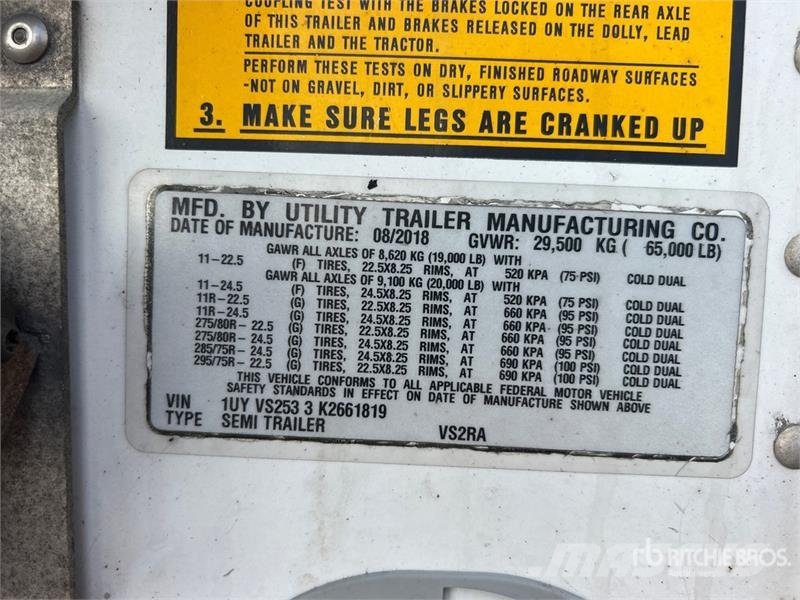 Utility VS2RA 53 ft x 102 in T/A Refrigerated Trailer Poluprikolice hladnjače