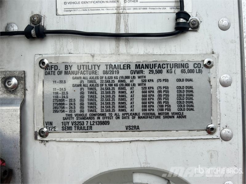 Utility VS2RA 53 ft x 102 in T/A Refrigerated Trailer 온도 조절식 세미 트레일러