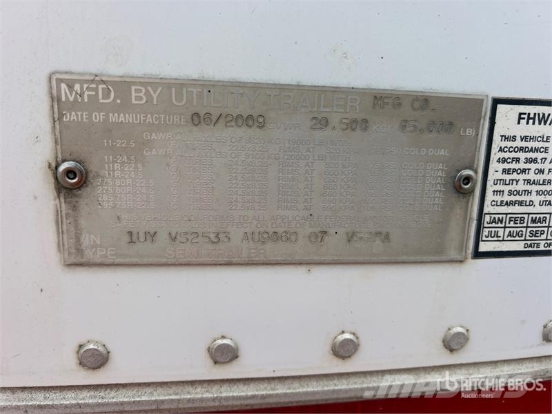 Utility VS2RA 53 ft x 102 in T/A Refrigerated Trailer Ημιρυμούλκες ψυγείο
