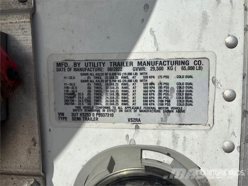 Utility VS2RA 53 ft x 102 in T/A Refrigerated Trailer Puspriekabės su izoterminiu kėbulu