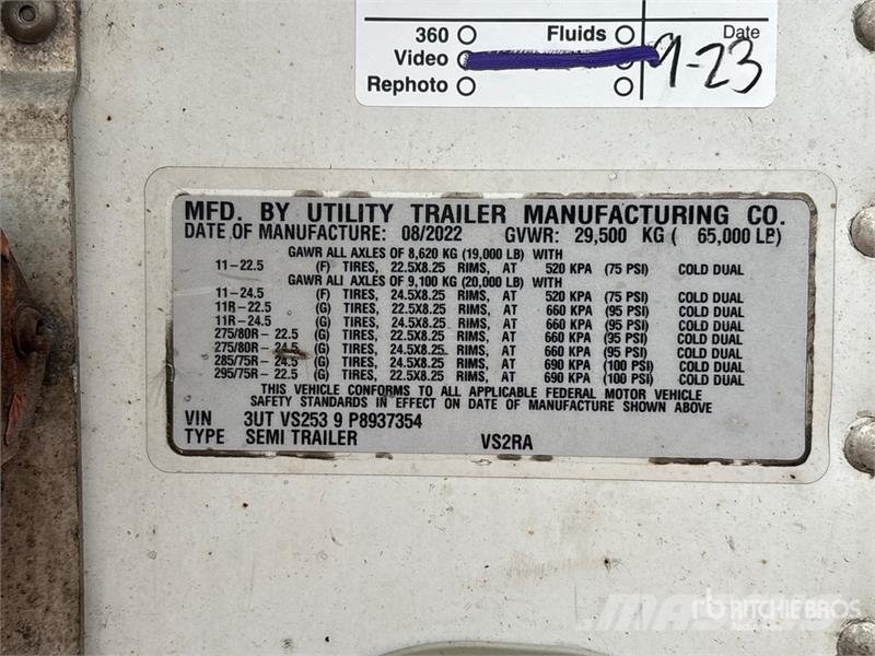Utility VS2RA 53 ft x 102 in T/A Refrigerated Trailer Hűtős félpótkocsik