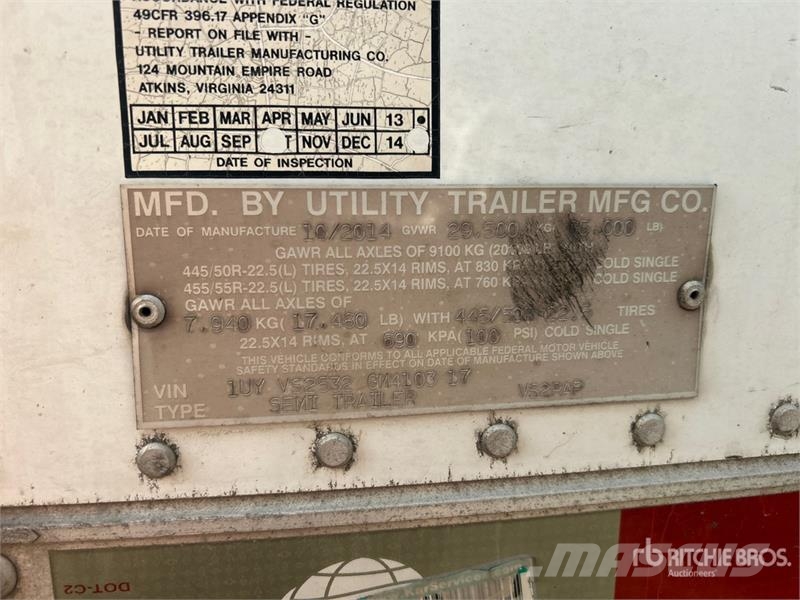 Utility VS2RAP 53 ft T/A Refrigerated Trailer 冷凍冷蔵トレーラー