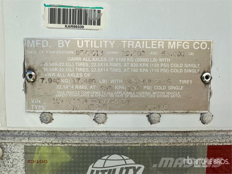 Utility VS2RAP 53 ft x 102 in T/A Refrigerated Trailer Temperature controlled semi-trailers
