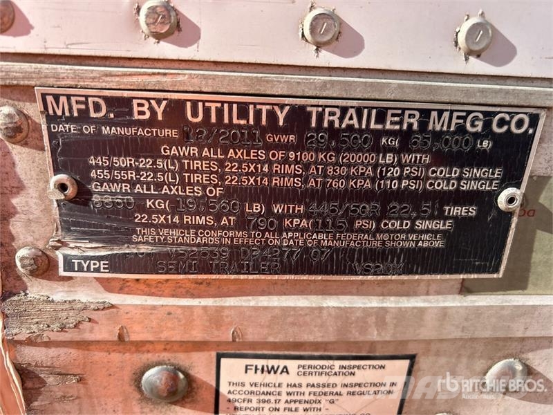  Utilty VS2DX 53 ft x 102 in T/A Van Trailer مقطورات ذات هيكل صندوقي