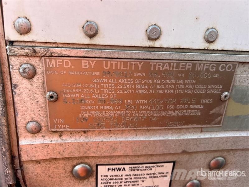 Utilty VS2RA 53 ft x 102 in T/A Van Trailer Furgons