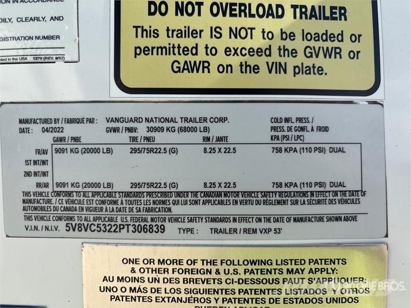 Vanguard VXP Box body trailers