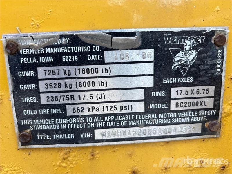 Vermeer BC2000XL Tow-Behind Wood Chipper Holzhäcksler