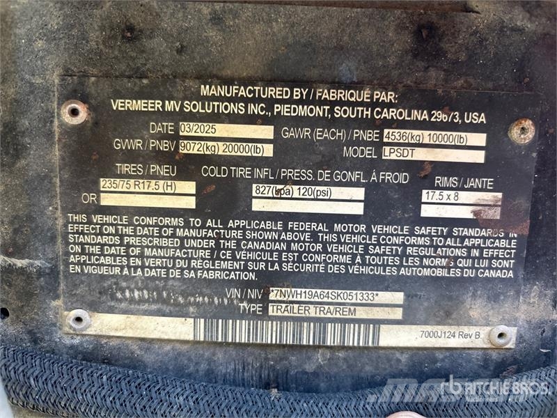 Vermeer LP873SDT T/A Vacuum Excavation Unit Drilling equipment accessories and spare parts