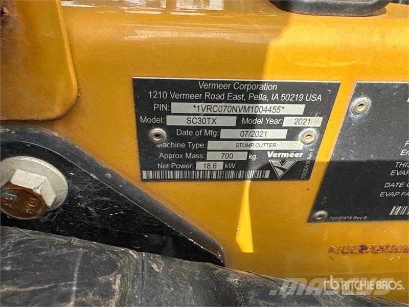 Vermeer SC30TX Tracked Stump Grinder Motoreggen / Rototiller
