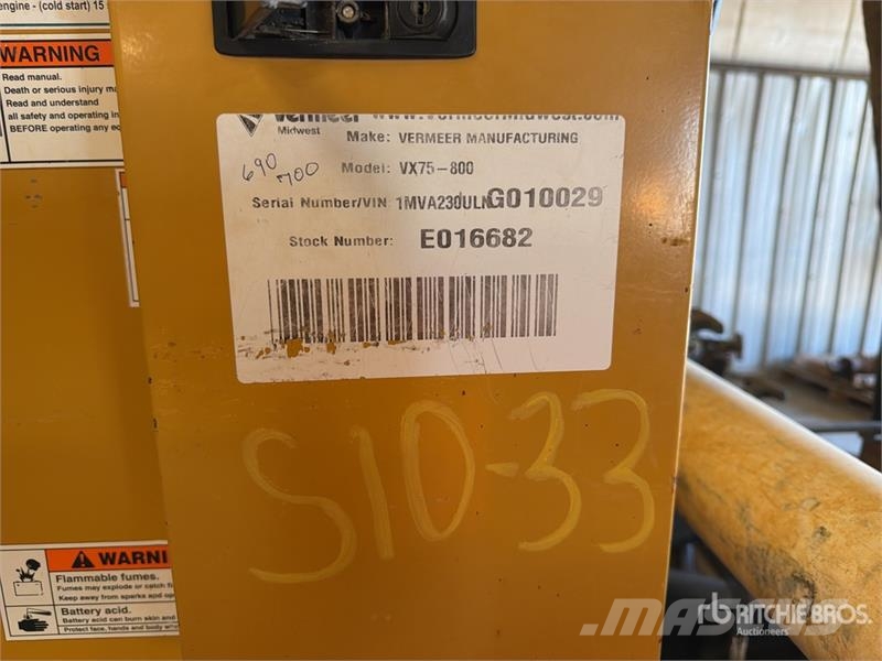 Vermeer VX75-800 800 gal T/A Vacuum Excavation Unit 드릴링 장비 부속품 및 예비 부품