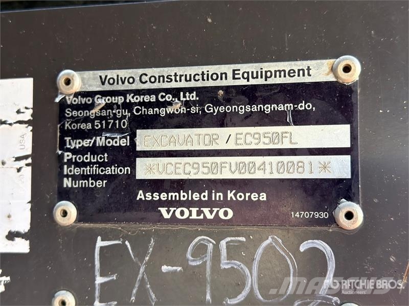 Volvo EC950FL Tracked Excavator Kāpurķēžu ekskavatori