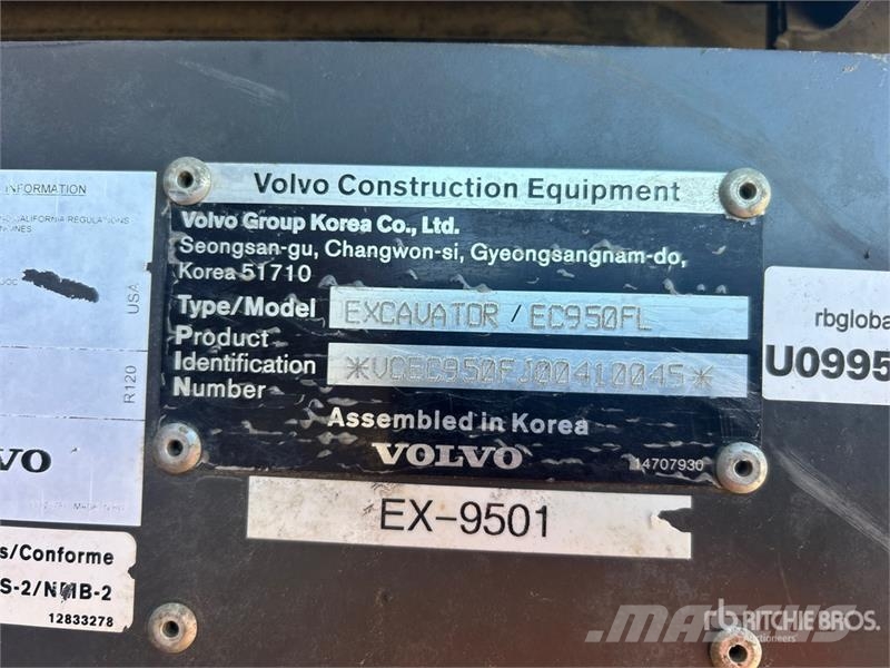 Volvo EC950FL VG Tracked Excavator 履帶式 挖土機/掘鑿機/挖掘機