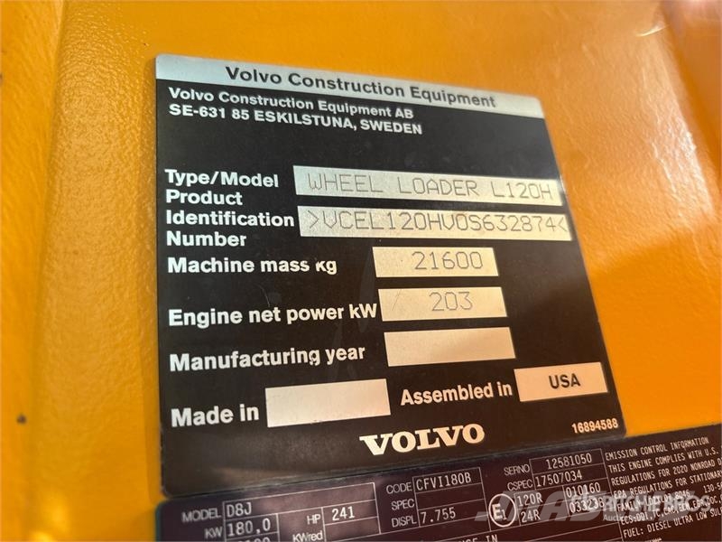 Volvo L120H Wheel Loader ホイールローダー・タイヤショベル