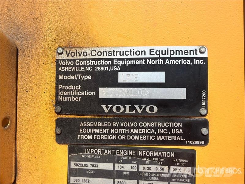 Volvo L70E Naudoti ratiniai krautuvai