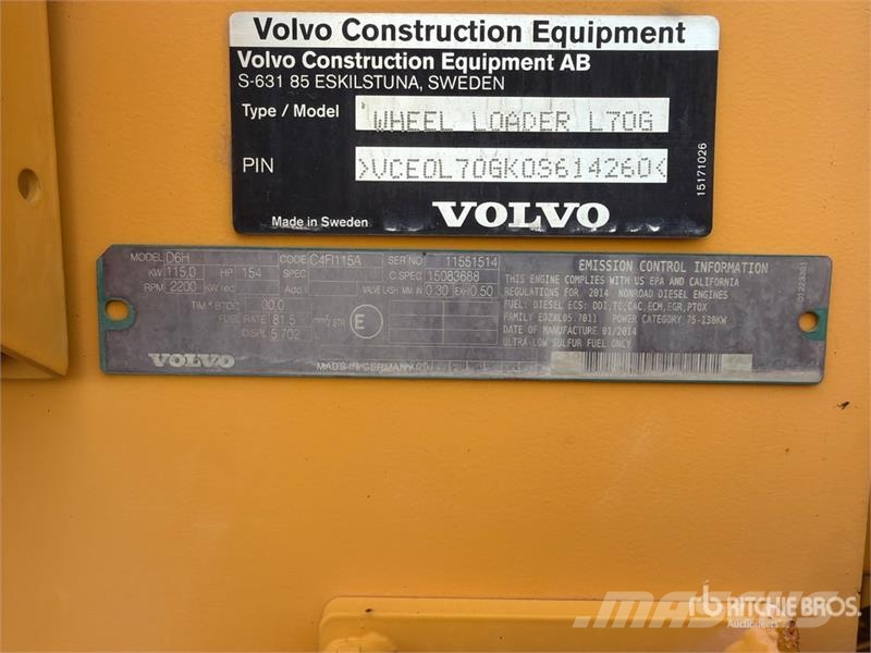 Volvo L70G Incarcator pe pneuri