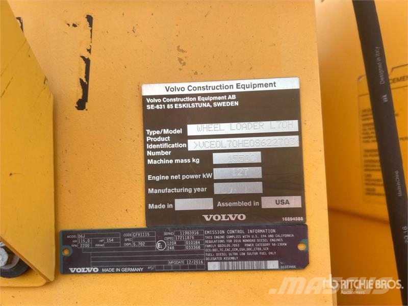 Volvo L70H Wheel Loader Wheel loaders
