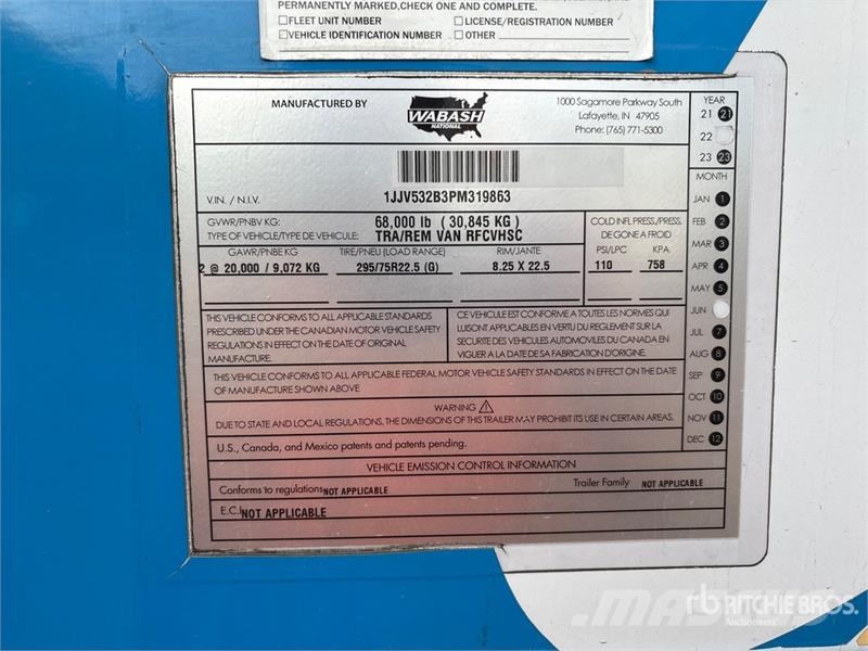 Wabash 53 ft T/A Refrigerated Trailer Piekabes ar temperatūras kontroli