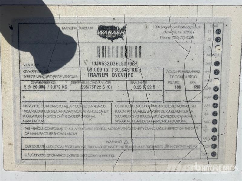 Wabash DVCVHPC 53 ft x 96 in T/A Van Trailer Prikolice sa sandukom