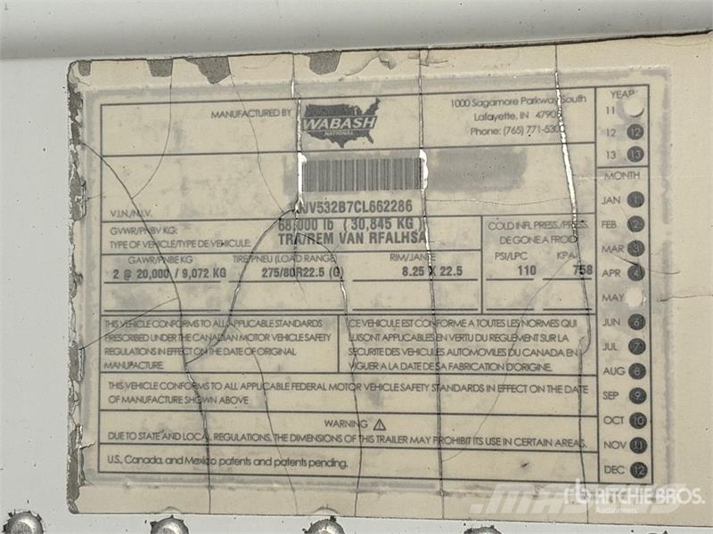 Wabash RFALHSA 53 ft x 102 in T/A Refrigerated Trailer Poluprikolice hladnjače