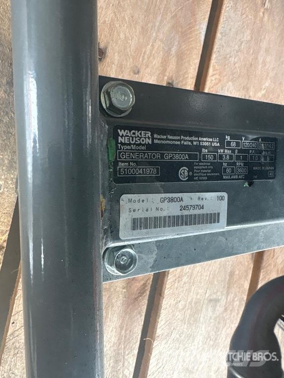 Wacker Neuson GP3800A 50 ST 3.8 kW Portable Generator Set Drugi agregati