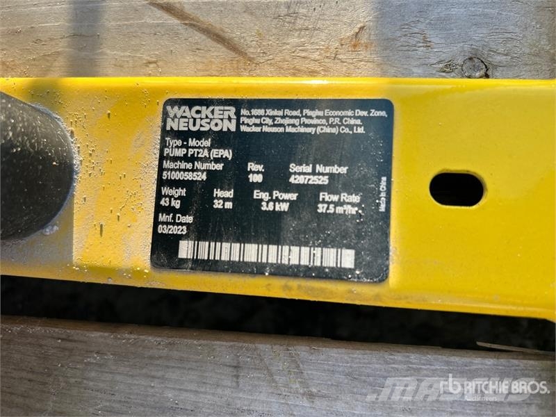 Wacker Neuson PT2A Skid-Mounted Water Pump Waterpumps