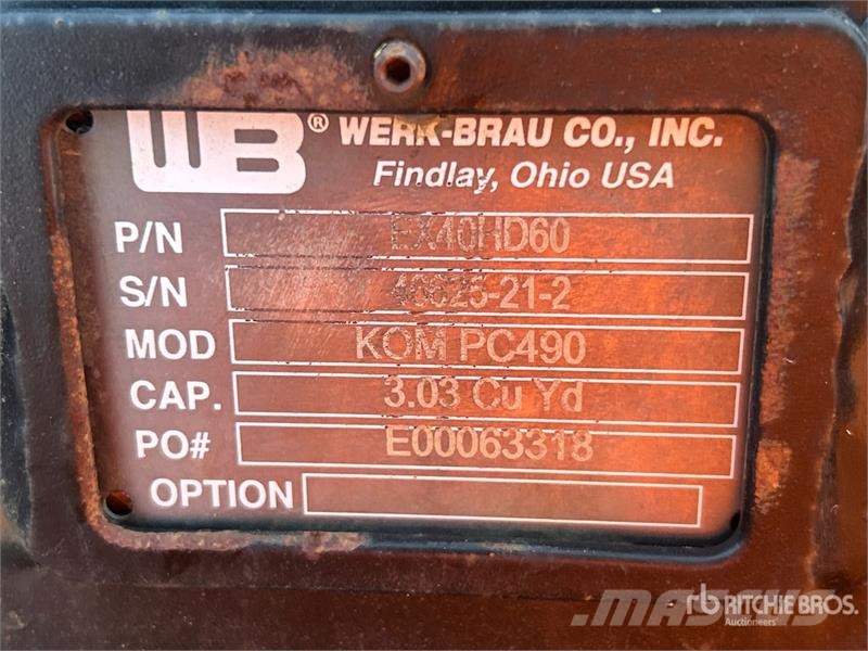 WB EX40HD60 60 in Digging Excavator Bucket - Fits Žlice