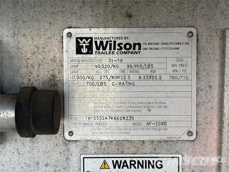 Wilson AF-1080 53 ft T/A Spread Axle Flatbed Trailer مقطوروات مسطحة/مفصلية الجوانب
