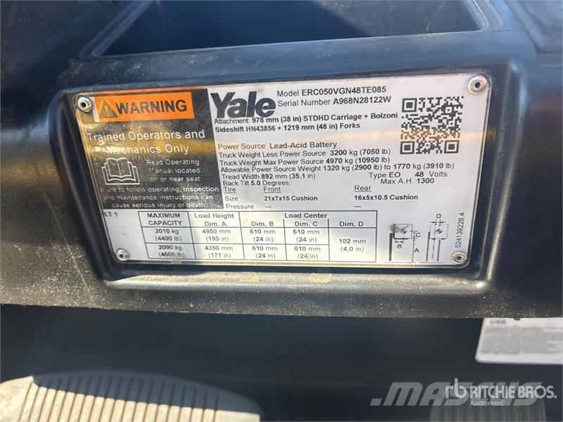 Yale ERC050VG 4600 lb Electric Forklift Elektromos targoncák