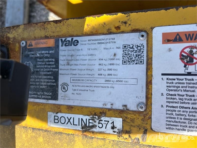 Yale MPW065-E 6500 lb Electric Pallet Jack Rankiniai hidrauliniai vėžimėliai