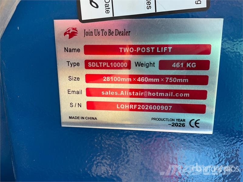 2 Post 10000 lb Vehicle Lift (Unused) Maszyny budowlane - Inne