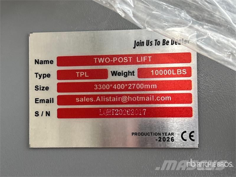 2 Post 10000 lb Vehicle Lift (Unused) Építőipar - Egyebek