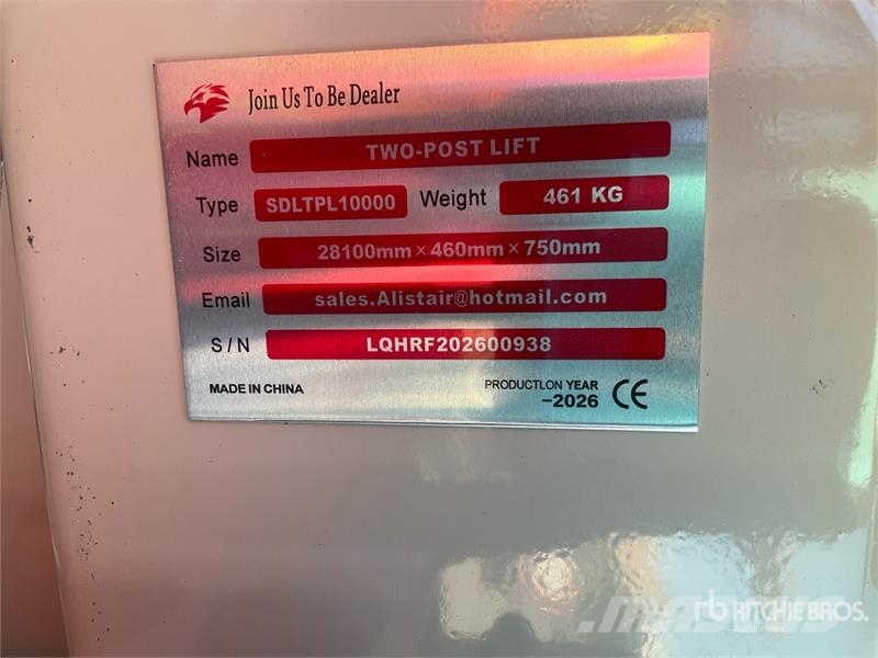 2 Post 10000 lb Vehicle Lift (Unused) Maszyny budowlane - Inne