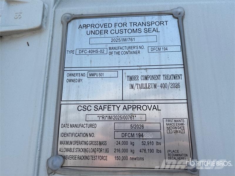  40 ft High Cube Multi-Door Storage Container Varastokontit