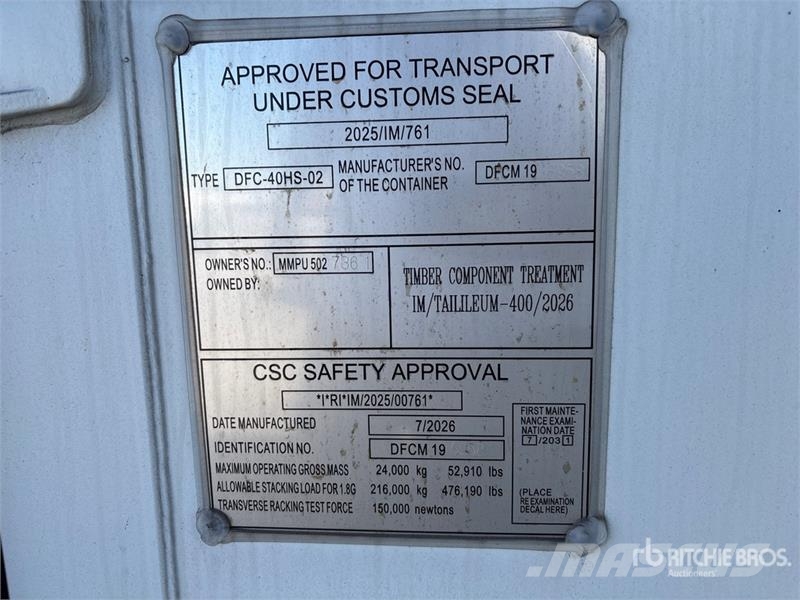 40 ft High Cube Multi-Door Storage Container (Unus 보관 컨테이너