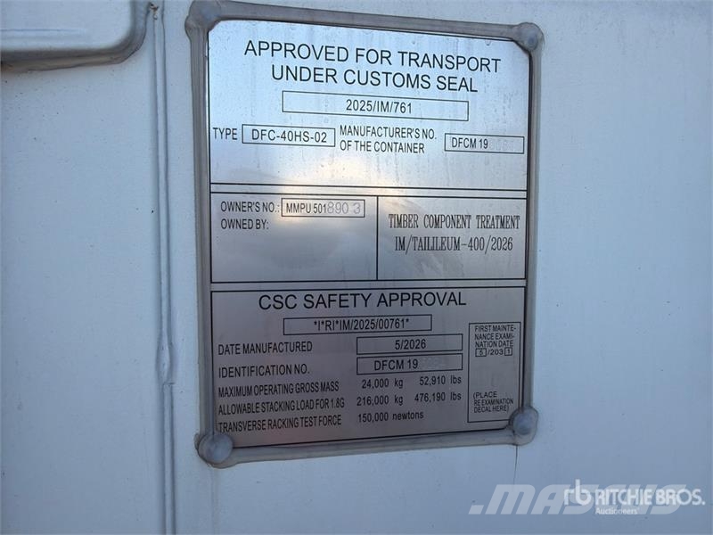  40 ft High Cube Storage Container (Unused) Soojakud