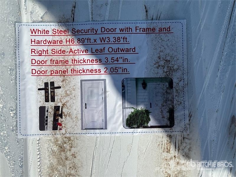 6.89 ft x 3.38 ft White Steel Security Door with F Vintsid, telfrid ja materjaliliftid